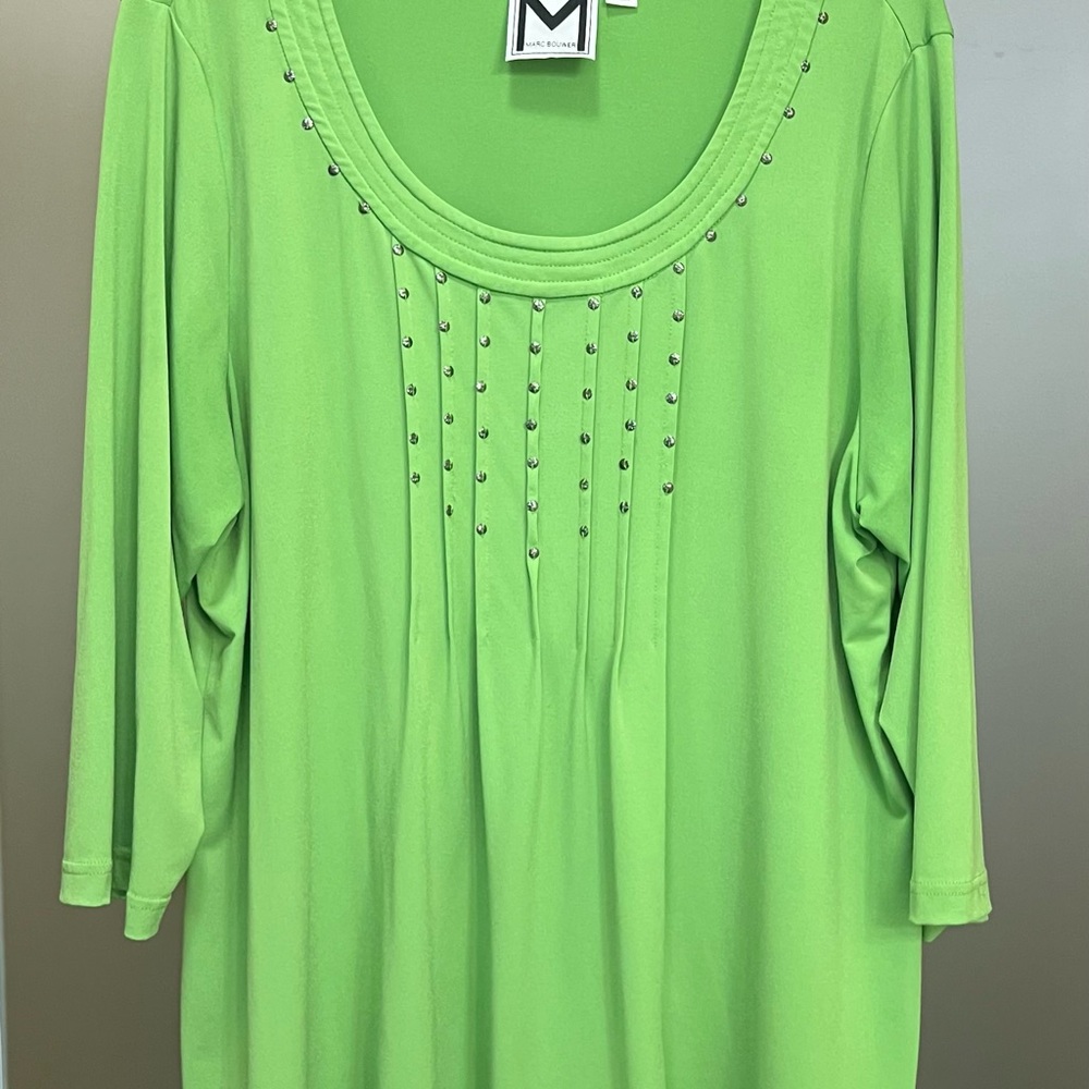 Marc Bouwer Lime Green Embellished Blouse
